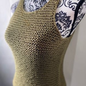 ANNE KLEIN olive green knit top.